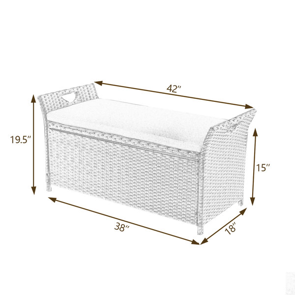 Red Barrel Studio® Acoidan Outdoor Rattan Storage Bench & Reviews Wayfair